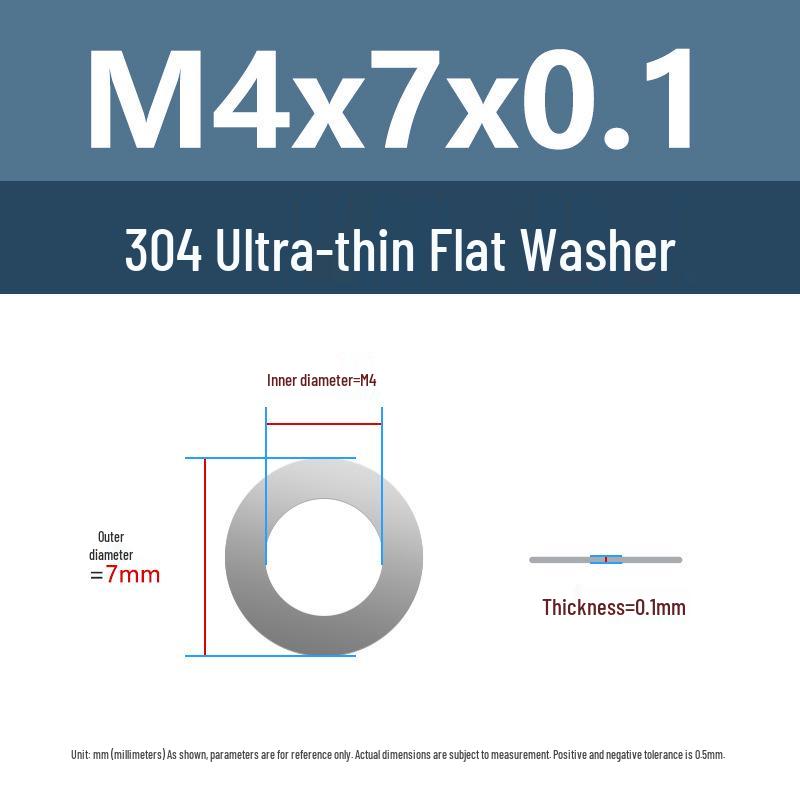 Yigu 304 Stainless Steel Flat Washer Shim Ring (Sizes M3, M4, M5, M8)