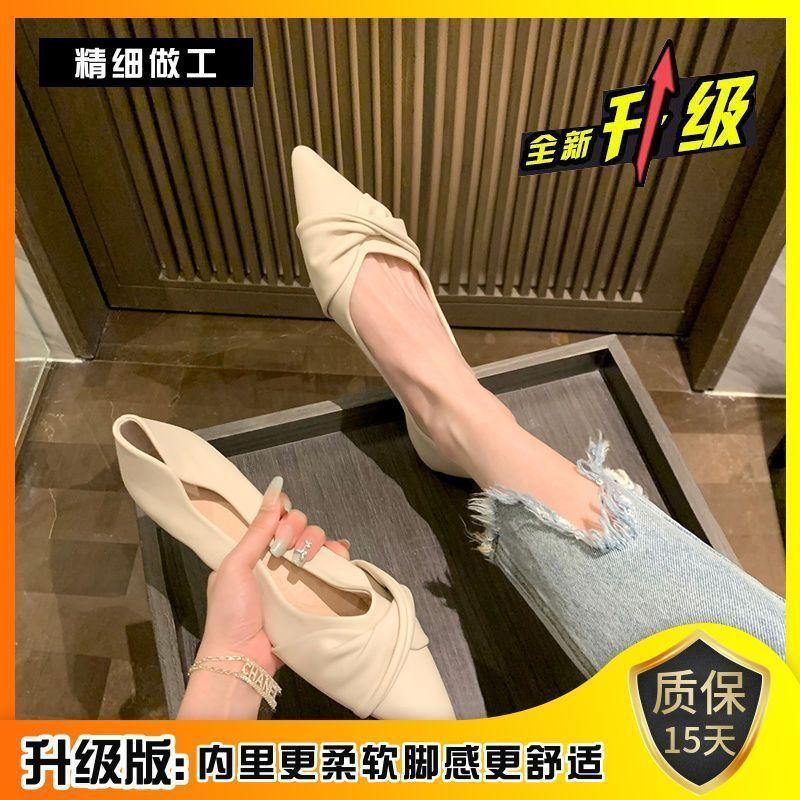 Brand 2025 New Soft Fairy Shoes Gentle Flat Bottom with Skirt Single Shoes Women's Spring Pointed Tip Laden Shoes Four Seasons Big Shoes