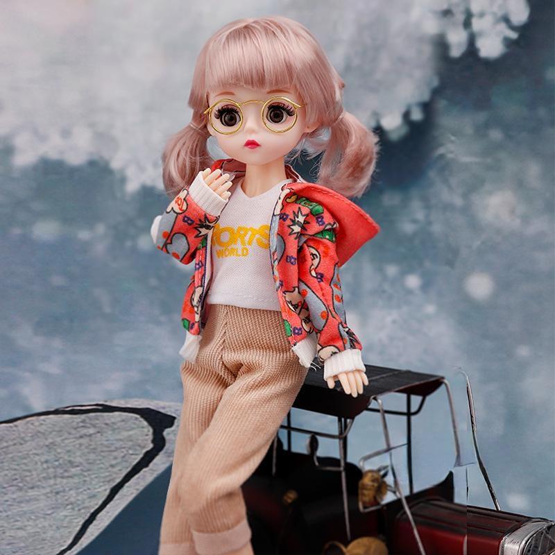 30 CM Mini Mobile 23 Bambole Snodate Ragazze Giocattolo 3D Grandi Occhi BJD Principessa Abiti Completi Collezione di Abiti Per Bambini Regalo bambola