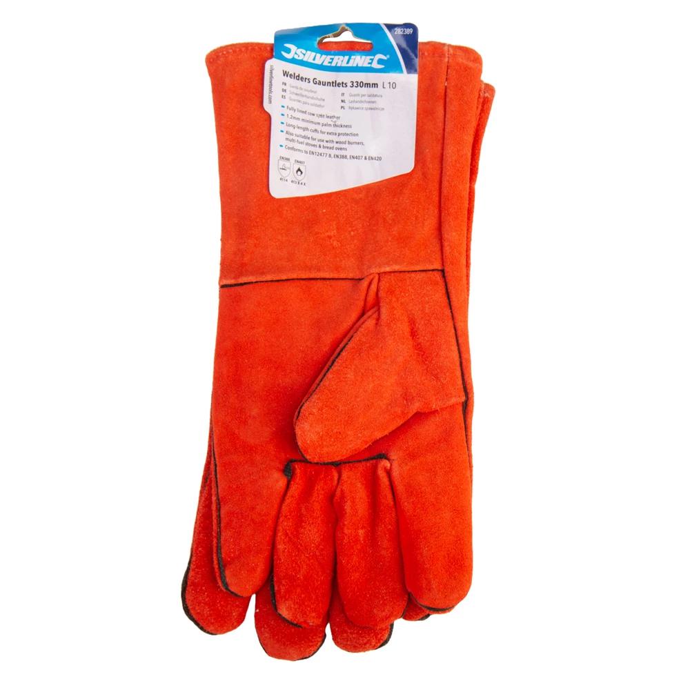 Silverline Unisex Adult Split Leather Welding Gauntlets