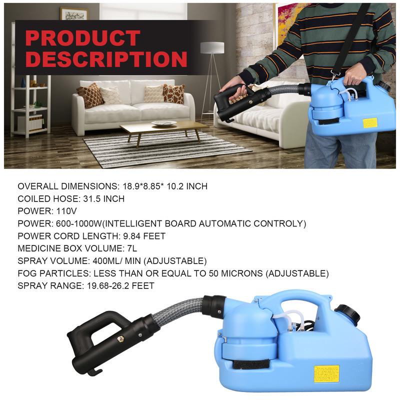7L Electric Cold Fogging Machine Portable Fogger ULV Ultra Low Capacity Knapsack Electric Sprayer Disinfection Machine