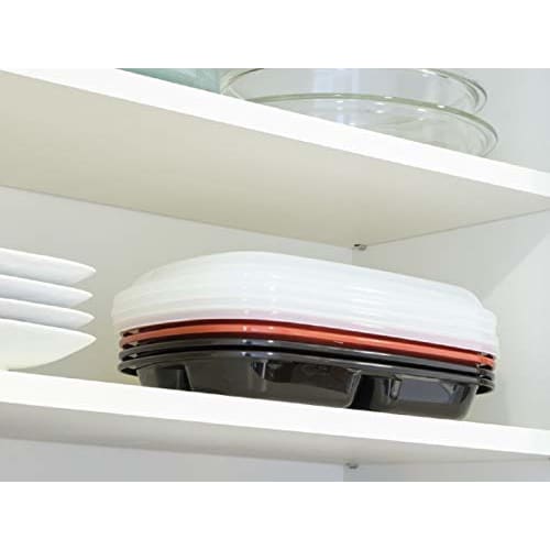 Rakuben Square Lunch Plate with Lid (Vermilion)