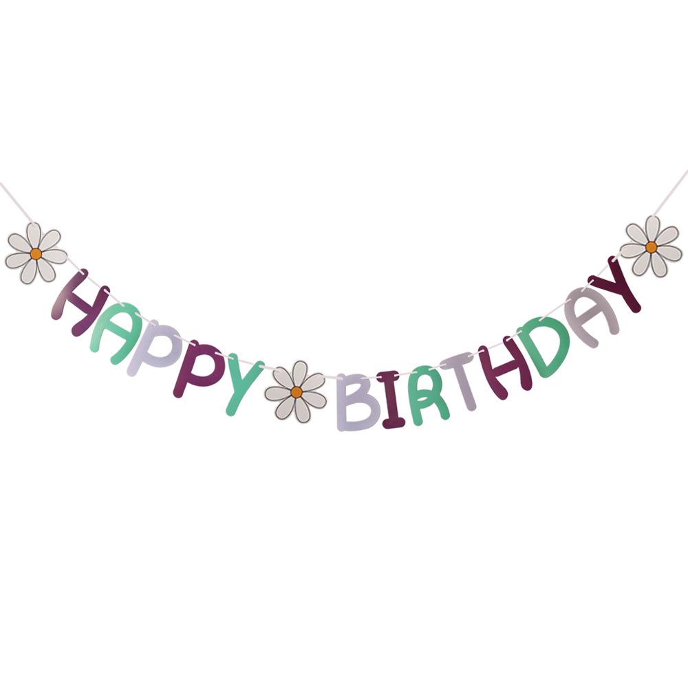 Newins Macaron Series Happy Birthday Banner with Triangle Flags