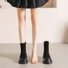 Soft leather fashion boots women's autumn and winter new retro thick-soled boots suede elastic thin boots