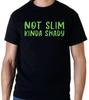 Nicht schlank, sondern irgendwie zwielichtig, lustiges T-Shirt