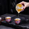 Chaxun 999 Gilt Silver Enamel Ceramic Kung Fu Tea Set