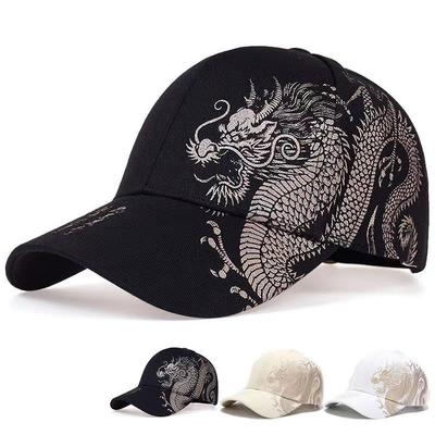 New Unisex Golden Dragon Printing Snapback Baseball Caps Spring and Autumn Outdoor Adjustable Casual Hats Sunscreen Hat