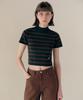 ROLAROLA Half Neck Stripe Knit Navy