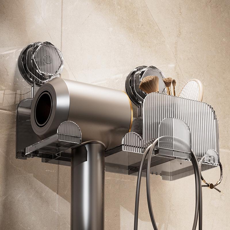 Wall-Mounted No-Drill Suction Cup Shelf - Damage-Free Bathroom Storage Box