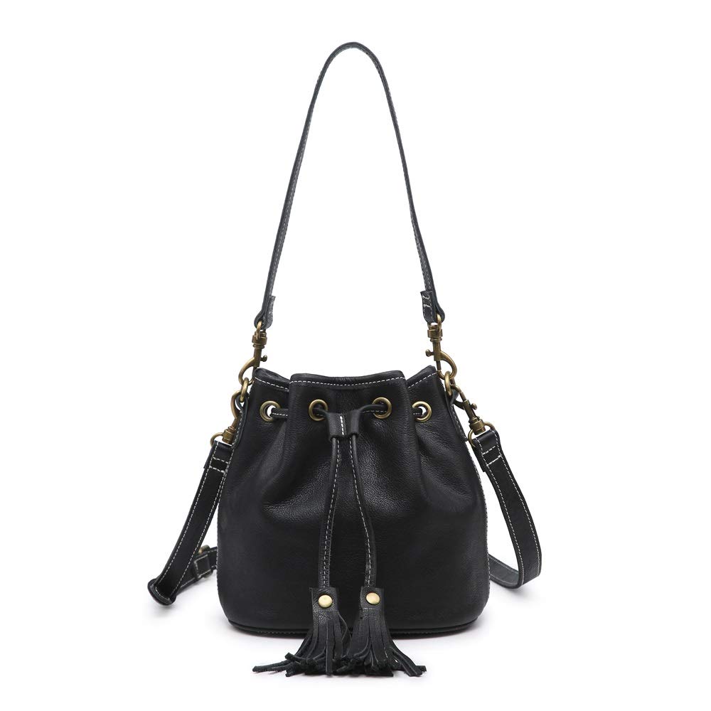 

AKIYAMA Drawstring Bag, Shoulder Bag, Women s, Crossbody Bag, Genuine Leather, Small, Simple, 3-Way, 2 Colors (Black)