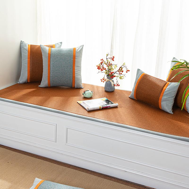Summer Window Cushion Ledge Cushion Four Seasons Universal Ins Wind Ice Silk Rattan Mat Bay Window Decoration Balcony Cushions Blanket