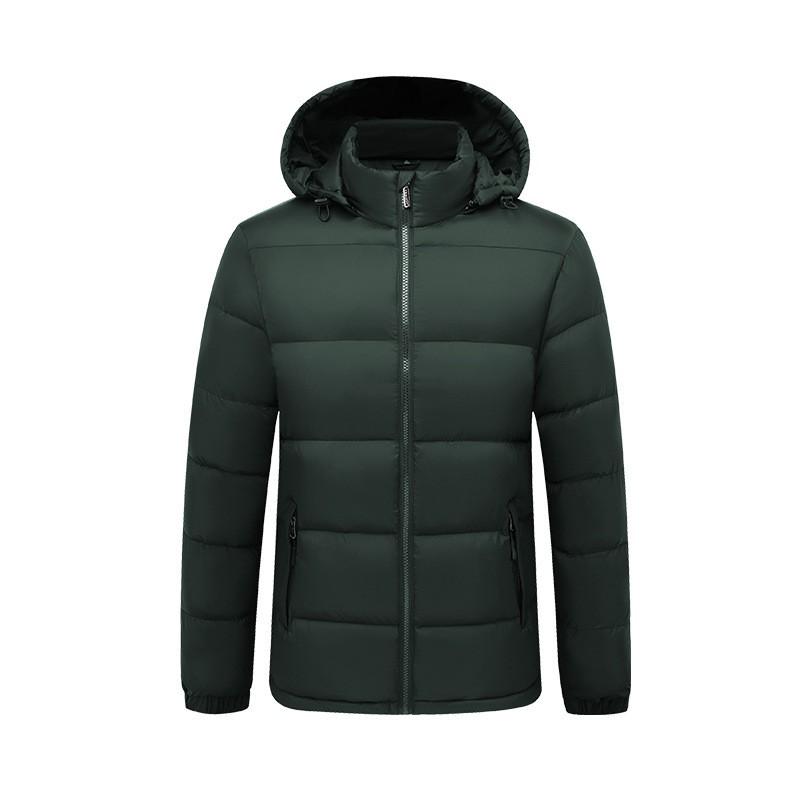 Mens Winter Warm Puffer Jacket With Detachable Hood Loose Fit Cotton-Padded Coat Casual Wear