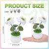 3pcs Crochet Flowers Knitting Crochet Flowers Lotus Potted Plants Handmade Flower Artificial Flower Home Decor Christmas Gift