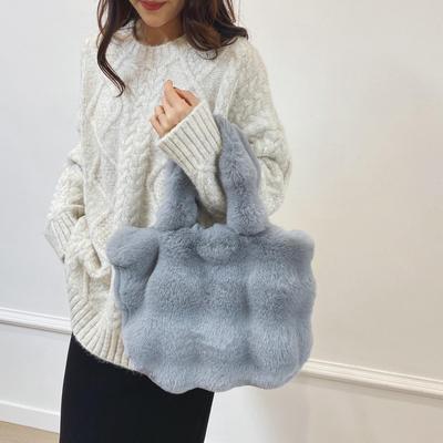 Bolsa de Mão de Pelúcia Moda Coreana Outono Inverno - Bolsa de Ombro Fofa e Versátil