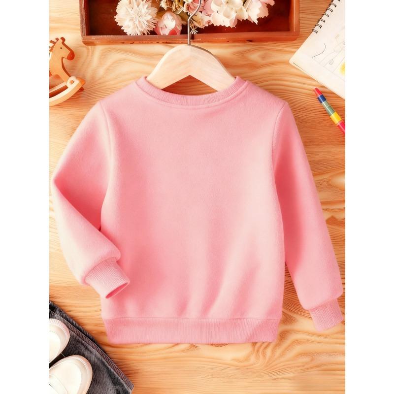 Kids Sweatshirt,Round-Neck Sweatshirt Featuring a White Cartoon Duck Print Design, Perfect for Cute And Playful Everyday Outfits