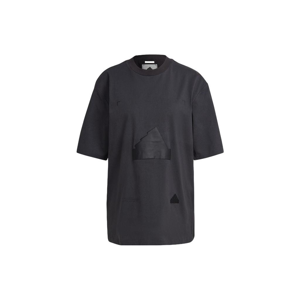 Adidas New Oversized T-Shirt With Logo Patch Women Tops Black HP1588