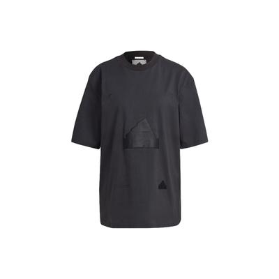 adidas New Oversized T-Shirt With Logo Patch Women Tops Black HP1588