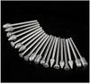 Coarse Grit Diamond Grinding Heads, 46 Mesh, 3mm Shank, 20 Pieces for Jade and Emerald Polishing