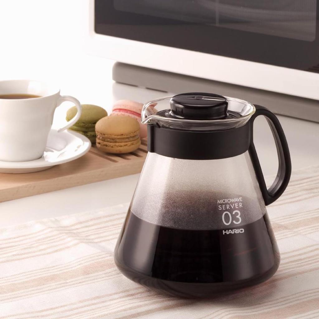 Serwer HARIO V60 Range 800ml do kubków Czarny serwer do kawy Szkło odporne na ciepło Wyprodukowano w Japonii 2~6 XVD-80B