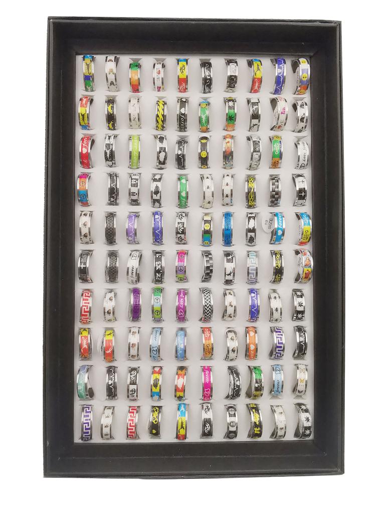 20Pcs Anel de Aço Inoxidável Adesivo Gotejamento Óleo Ornamento Anel