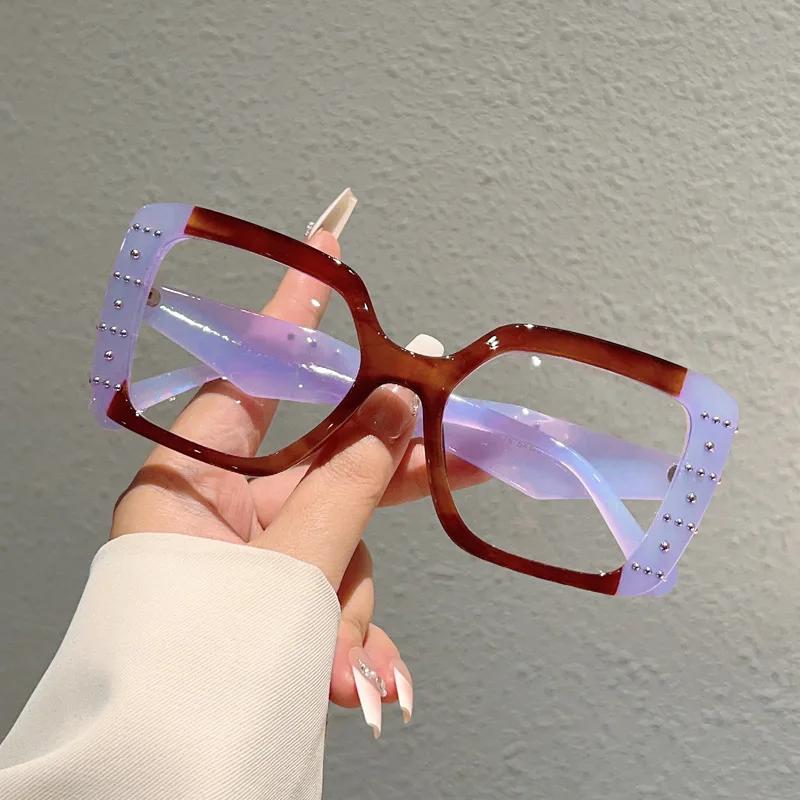 

Anti Blue Light Optical Rivet Punk Glasses Women Luxury Brand Designer Myopia Customize Prescription Reading Eye Glasses Frames