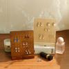 Wooden Earrings Display Stand Desktop Ear Stud Dangle Earring Holder Jewelry Storage Rack Counter Showcase Prop