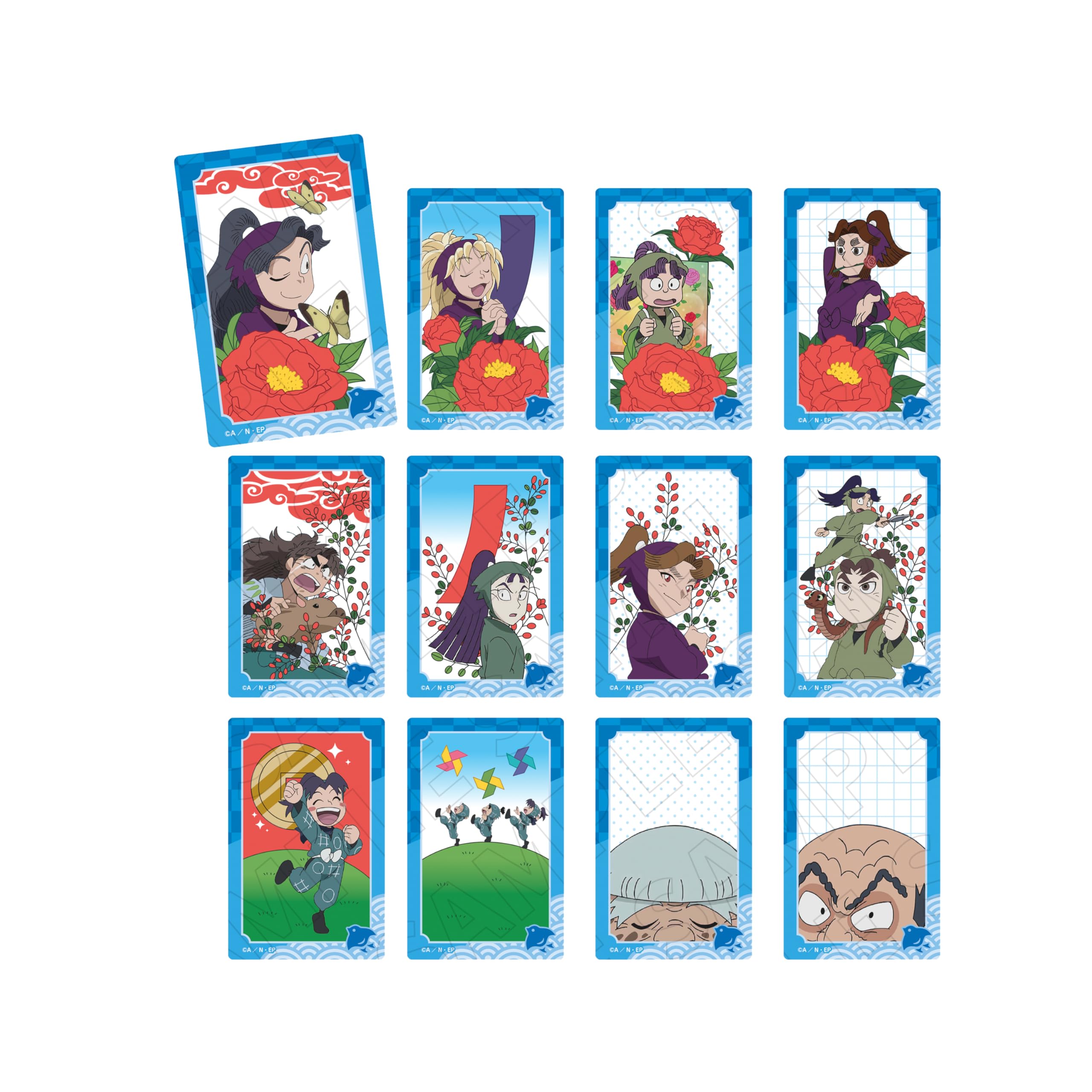 

Nintama Rantaro Торговые прозрачные карты с узором Ханафуда Летняя коробка 12 штук