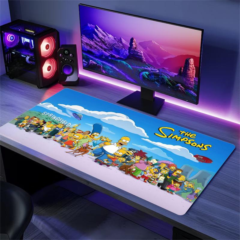 The Simpsons Cartoon Color Mouse Pad Large Gaming Table Cushion Non-slip Laptop Tablet Big Mousepad XXL Mat Mini PC Playmat With Lock edge
