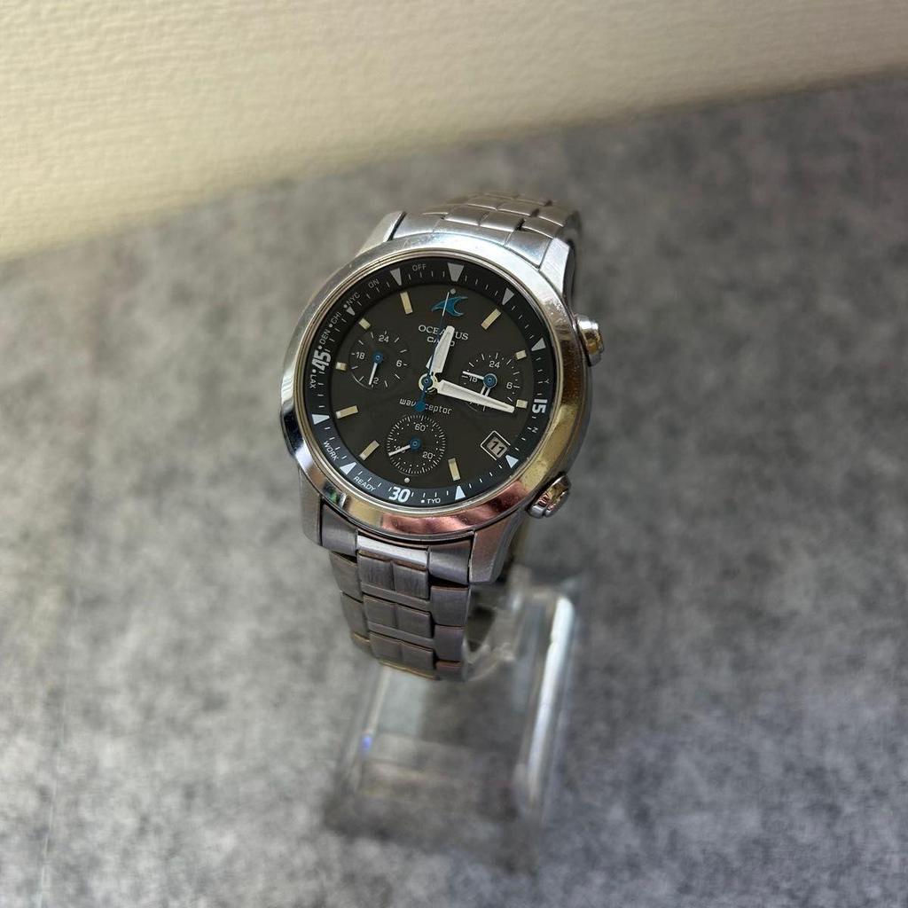 Used CASIO OCEANUS OCW-10 Radio Solar Chronograph CASIO OCEANUS Wave Ceptor Wristwatch