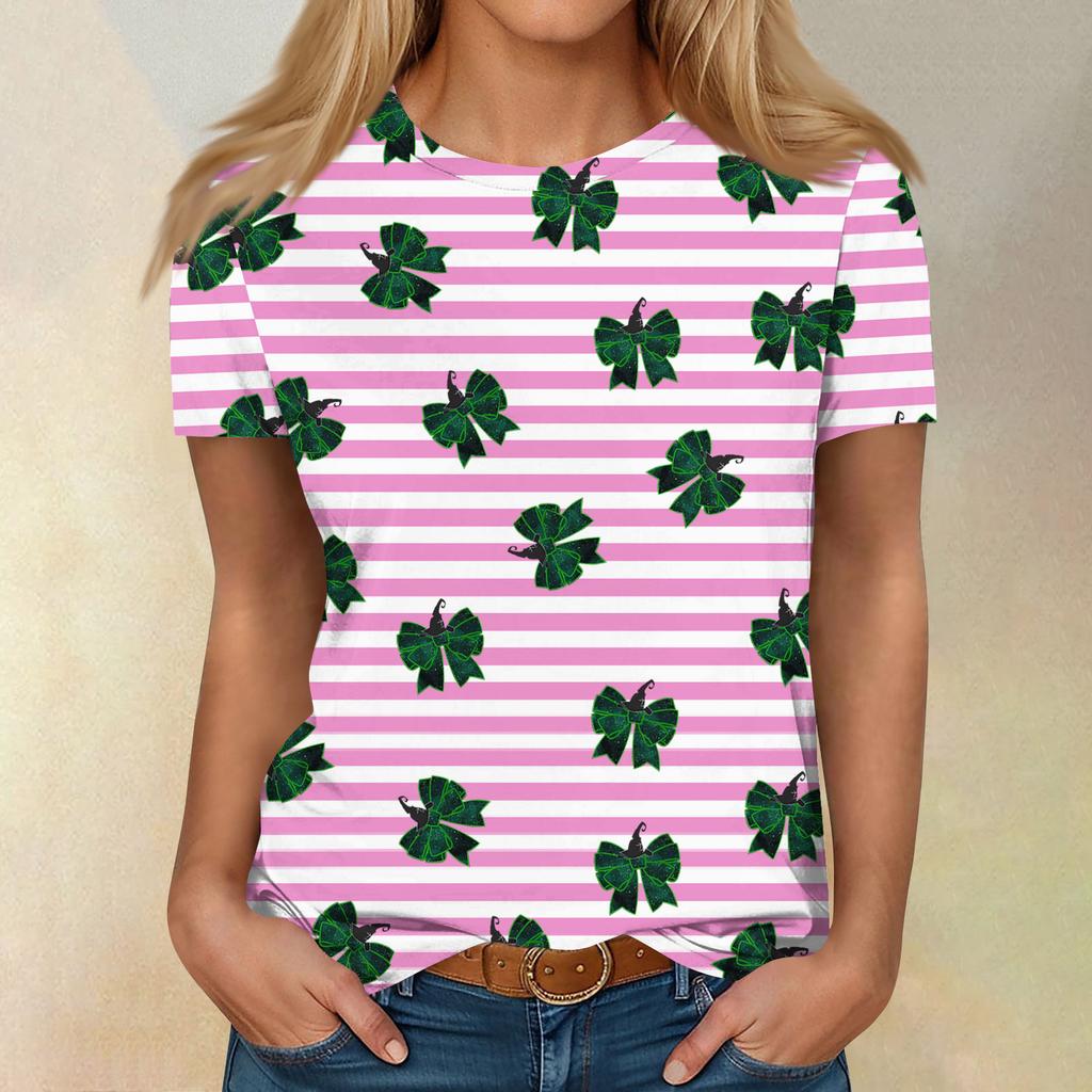 Women's Casual Fashion Cartoon Print Short-Sleeve Top/T-Shirt