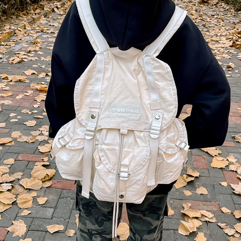 Nylon Letter Smoothmmod Embroidery Casual Backpack With Large Capacity For Travel And School Use