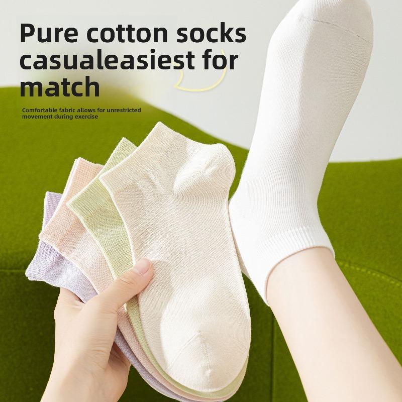 White Children's Summer Short Socks Made of Pure Cotton, Without Bones. Summer Odor-proof Socks, Antibacterial and Breathable Cotton Socks, Boat .