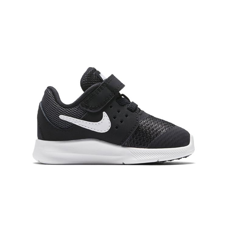 Nike Downshifter 7 Slip Resistant Cushioning Low top Running Shoes Black White Infant And Toddler 869974-001
