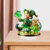 Yousheng 2Pcs Gnome Clover Ornaments, 2D Acrylic St. Patrick Day Ornament with Base, Shamrock Irish Table Centerpiece for Festive Holiday Desktop