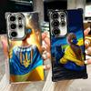 Blue Yellow Ukrainian Girl Plating Phone Case For Samsung Galaxy S24 S25 FE S26 Edge S23 Ultra S22 S21 Plus S20 Anti-Fall Airaba