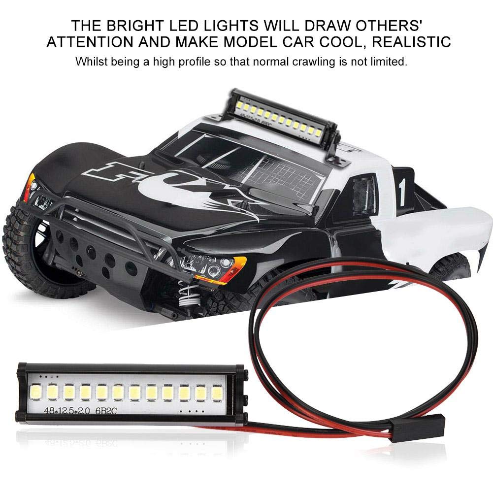 Bright LED Light RC Light Bar with 4 Mounting Compatible with Scale Racing Miniature Custom and RC Cars Bar, Brackets, 1/10 Cars,
