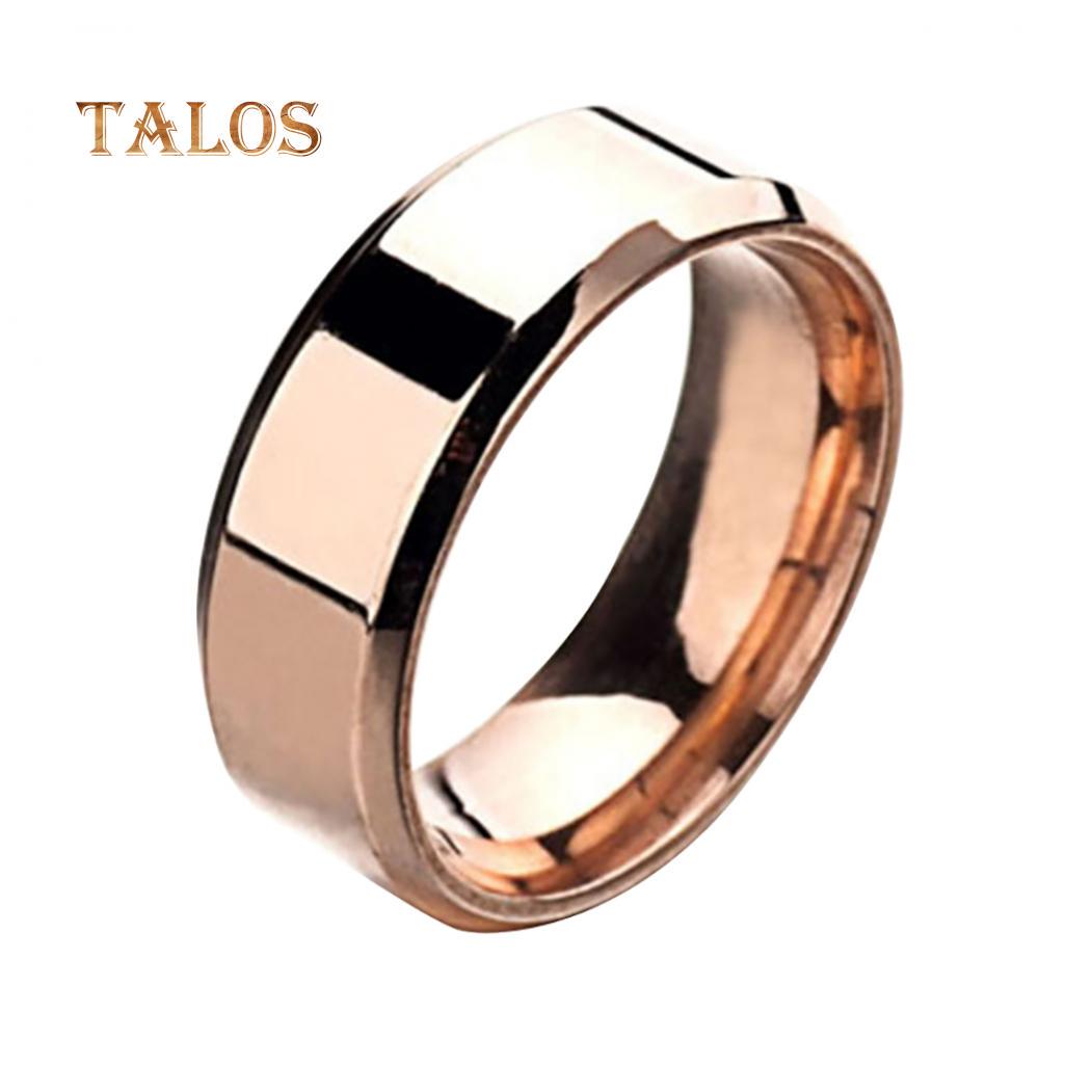 

Модні прості унісекс для любителів Дзеркала з нержавіючої сталі Каблучки для пальців Ювелірні подарунки Повсякденні аксесуари US 10 рожевий колір золота