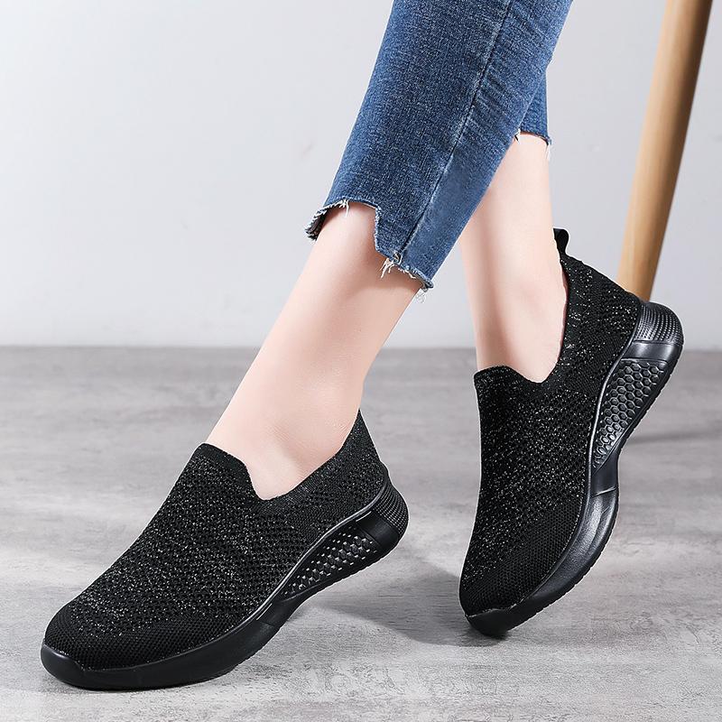 Summer Women Sneakers Comfort Casual Plus Size Flats Loafers Soft Walking Sports Shoes Slip On Large Size