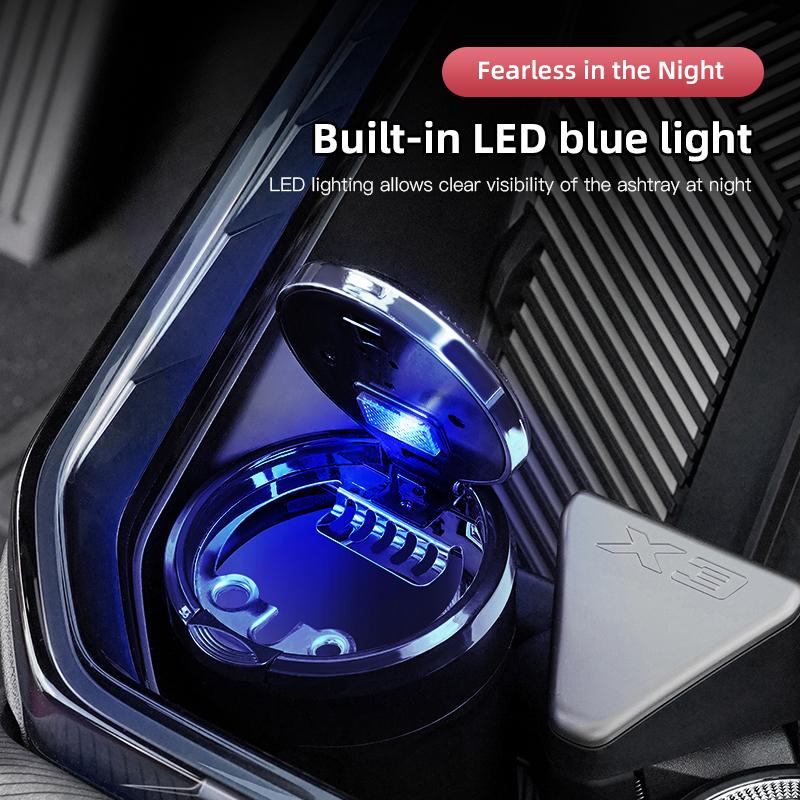 LED Car Ashtray Odor Proof Ashtrays Trash Can Accessories For Mercedes Benz AMG W203 W205 W206 W211 W220 W212 W221 GLK GLE GLC ETP7