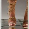 Eilyken Golden Crystal Rhinestone Women's Sandals Fashion String Bead Nightclub Stiletto Heel Wrap Strap Peep Toe Summer Shoes