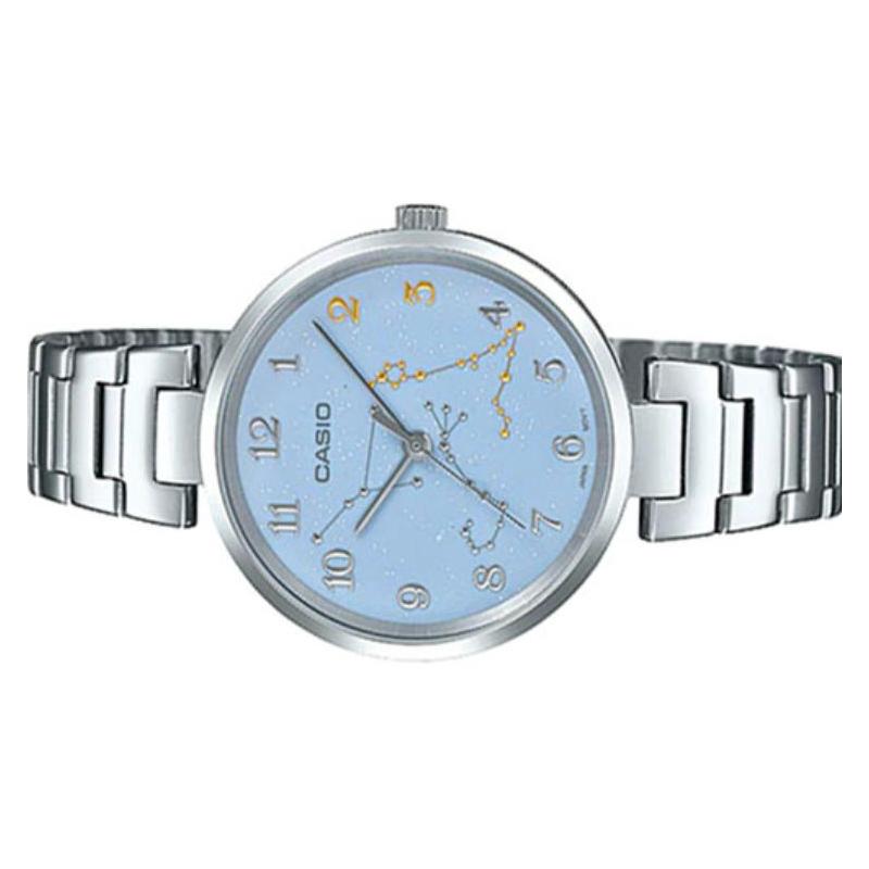 Casio Leo Zodiac Pattern Quartz Movement Japanese and Korean Watch Women's Watch Blue Dial LTP-E05D-2A