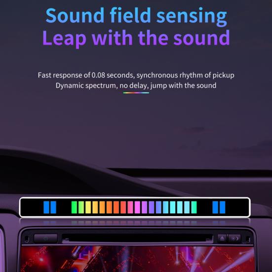 Yousheng RGB Lamp Music Rhythm Pickup Light Multiple Modes 5 Speeds Battery Operated Desktop Sound Control Lamp Ambient Light