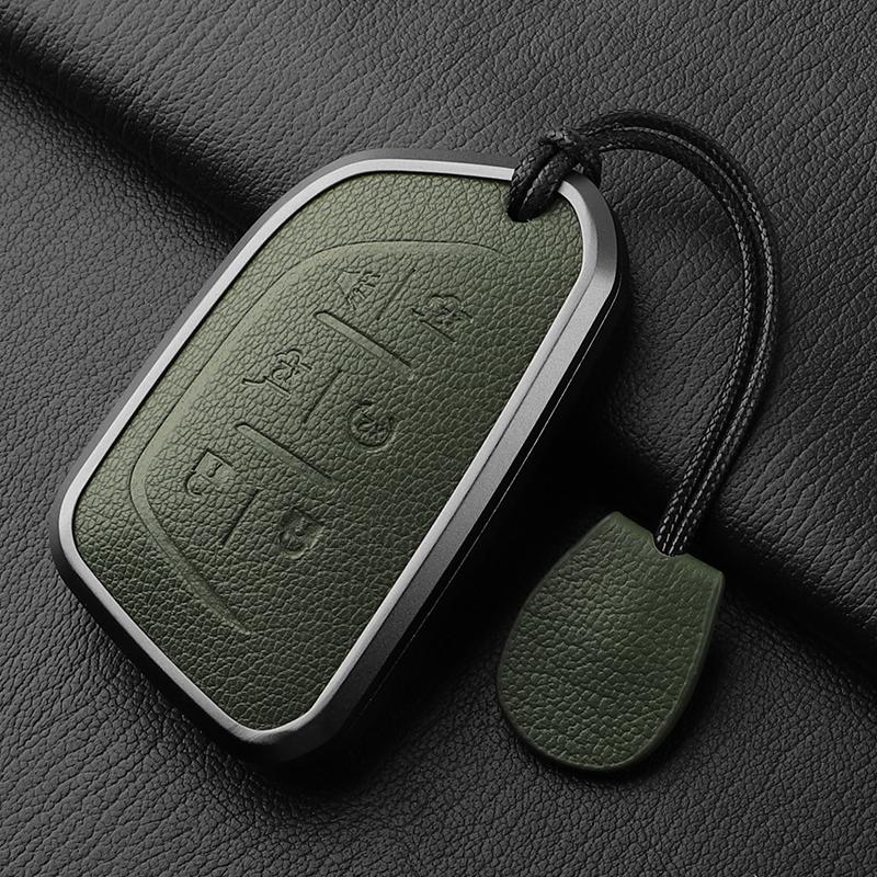 Car Key Cover Accessories for Cadillac Escalade 2024-2025 Key Case Leather Escalade High-end Car Key Case Buckle Anti-scratch