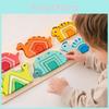 Wooden Dinosaur Geometry Puzzle For Kids Handeye Coordination Educational Toy
