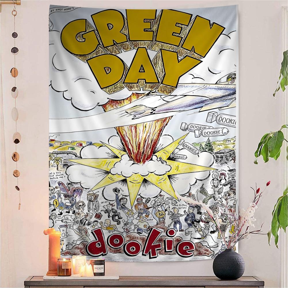 Rock Band Green Day Cartoon Tapestry Home Decoration hippie bohemian decoration divination Home Decor