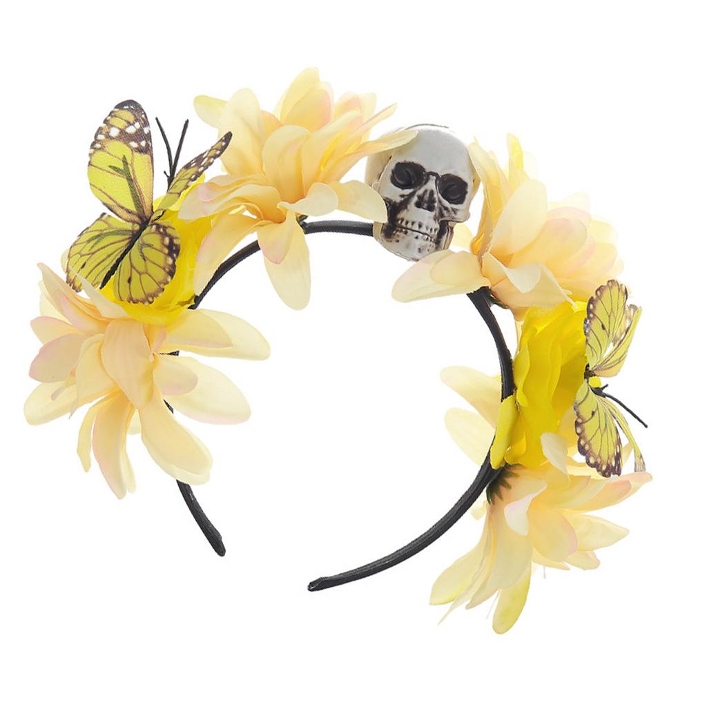 Creative Skull Headwear Butterfly Flower Headbands For Outdoor Halloween Costumes And Theme Parties Essential Accessory