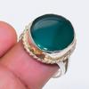 Natural Green Onyx Gemstone 925 Sterling Silver Jewelry Ring Size 7.5 ZS-1704