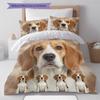 Beagle Border Collie Pattern Bedding Quilt Set Quilt Cover Pillowcase Home Decoration Gift (1 * duvet cover + 2 * pillowcase, without core)