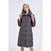 Womens Mid-Length Winter Down Coat With Large Lapel White Duck Fill 81-85% Content Slim Straight Fit