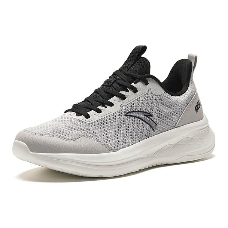 Anta Running Series Shock Absorption Non-Slip Low-Top Running Shoes Men Sneakers Gray Black 912425513-3